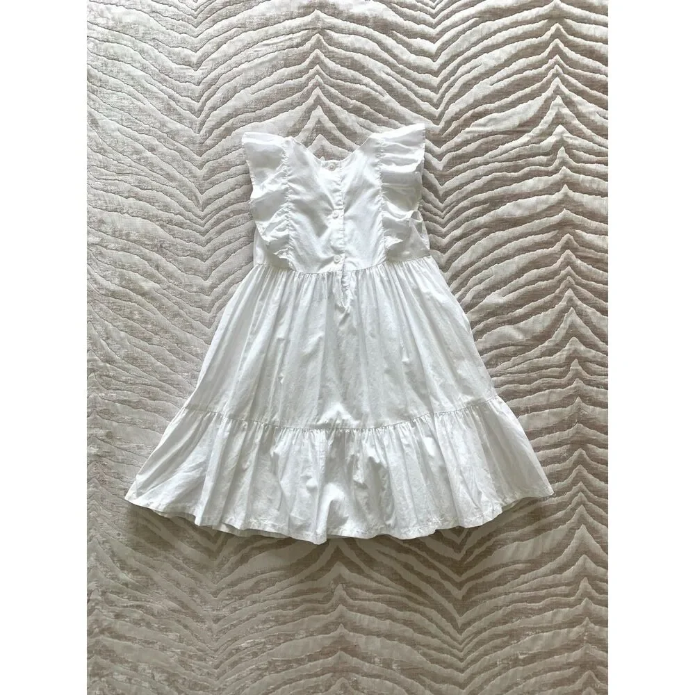 OshKosh B'gosh Toddler Girls' Cotton Pintuck Tiered White Dress 4T